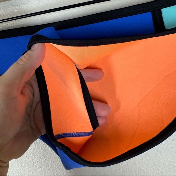 Triangl Colorblock Swim Bikini Bottom Only Colorful Neoprene Swimwear Size Large - Picture 2 of 5